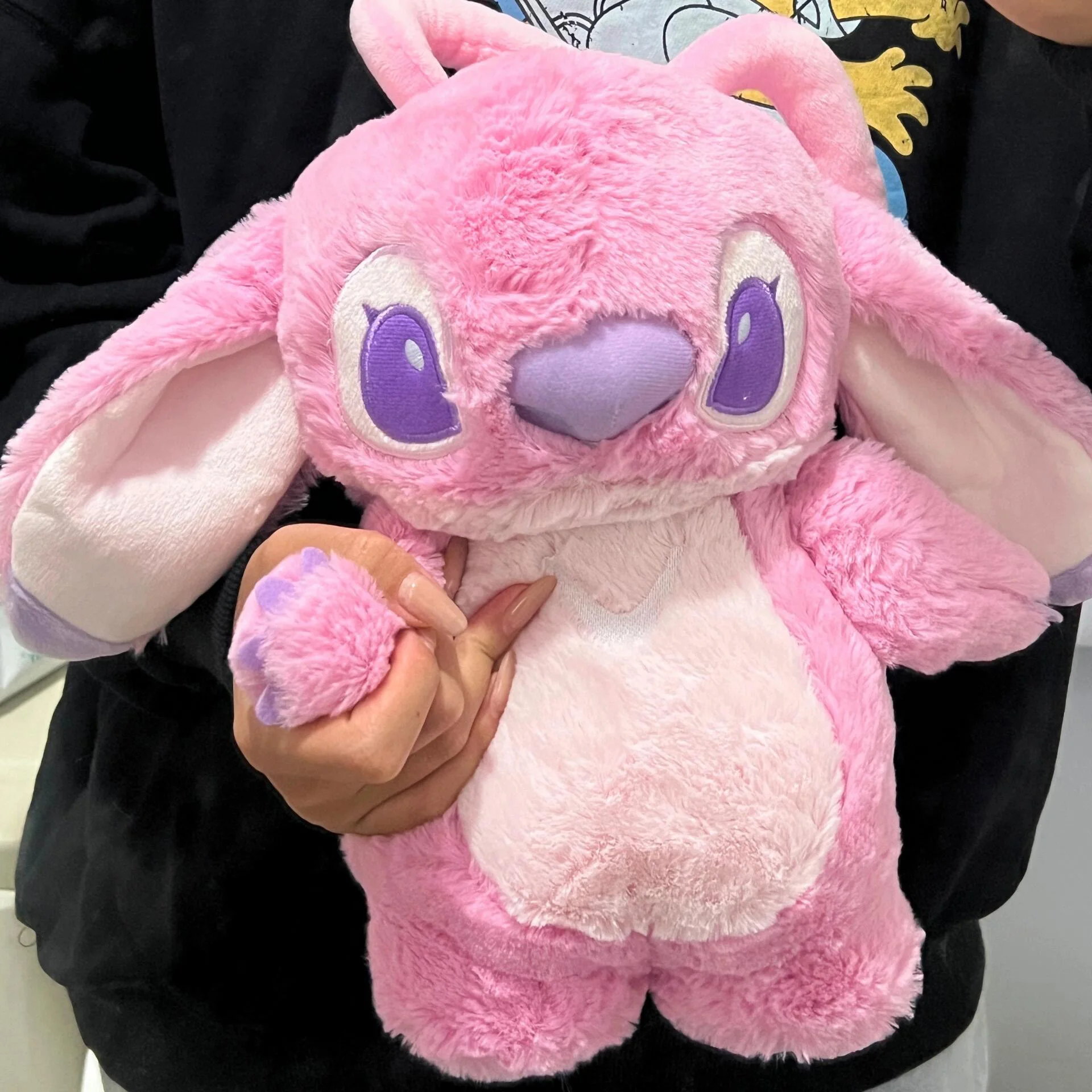 Strawberry Bear Stitch Hot Water Bottle Cute Plush Warm Bag Winter Gift for Girls Dorm Essential