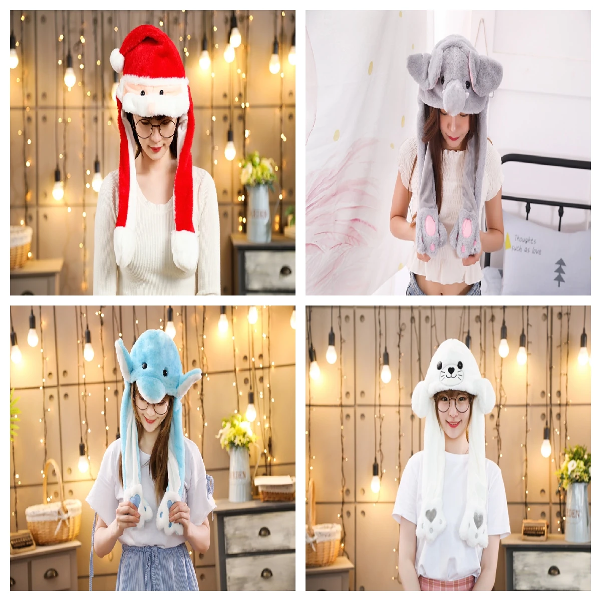 Adorable Moving Bunny Ears Hat - Kawaii Plush Toy Gift for Children, Kids, and Adults - Fun Cartoon Cap for Playtime Adorable Moving Bunny Ears Hat - Kawaii Plush Toy Gift for Children, Kids, and Adults - Fun Cartoon Cap for Playtime