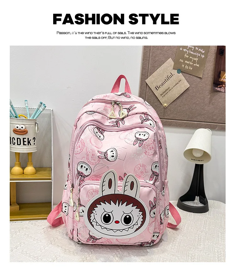 Large Capacity Cartoon Labubu Student Backpack Waterproof Kawaii Brown Monster Kids Cute Shouder Bag Elementary School Use Large Capacity Cartoon Labubu Student Backpack Waterproof Kawaii Brown Monster Kids Cute Shouder Bag Elementary School Use