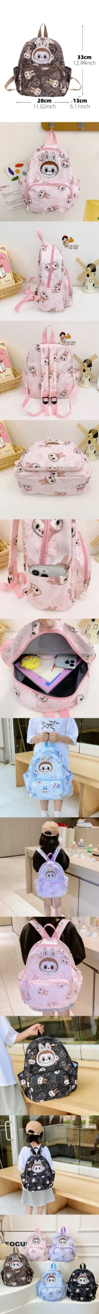 Labubu Schoolbag - Lightweight, Preppy Style Cartoon Anime Backpack for Travel and Daily Use - Durable, Water-Resistant
