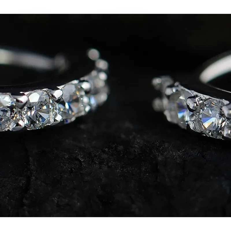 Fast Ship Newest Luxury Romantic Women Jewelry 925 Sterling Silver Plated Rhinestone Crystal Hoop Earrings For Women Wholesale Fast Ship Newest Luxury Romantic Women Jewelry 925 Sterling Silver Plated Rhinestone Crystal Hoop Earrings For Women Wholesale