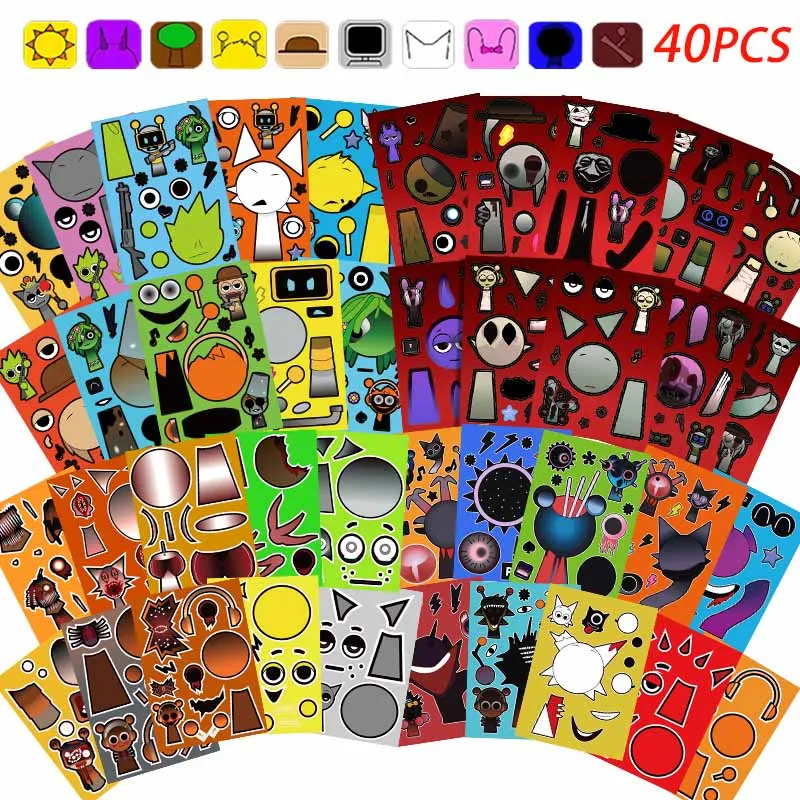 Sprunki Wedding Stickers Make Your Own Sprunki Sticker Make A Face Stickers for Kids DIY Stickers Party Supplies Crafts Gift Sprunki Wedding Stickers Make Your Own Sprunki Sticker Make A Face Stickers for Kids DIY Stickers Party Supplies Crafts Gift