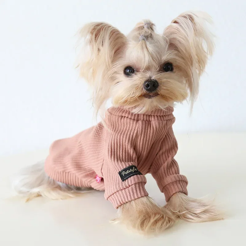 Autumn and Winter New Style Lapel Fly Sleeve Base Shirt High Neck Cat Clothing Pet Base Shirt Clothes Dog Hoodie Puppy Clothes Autumn and Winter New Style Lapel Fly Sleeve Base Shirt High Neck Cat Clothing Pet Base Shirt Clothes Dog Hoodie Puppy Clothes