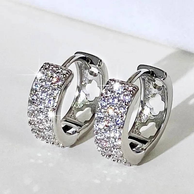 Punk Men Women Circle Hoop Earrings Shiny White Zircon Simple Daily Wear Small Earrings Wedding Party Fashion Jewelry Gifts Punk Men Women Circle Hoop Earrings Shiny White Zircon Simple Daily Wear Small Earrings Wedding Party Fashion Jewelry Gifts