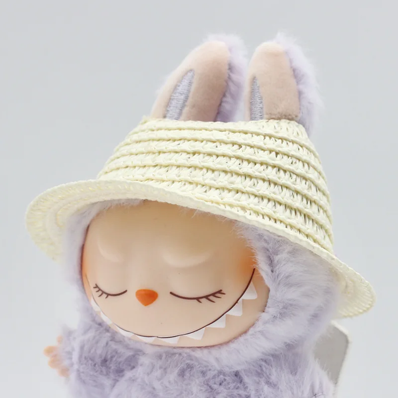 Labubu Hat Open Top Straw Hat Woven Hat Labubu Party Clothing Accessories Countryside Style Labubu Outfit for Sitting Party Labubu Hat Open Top Straw Hat Woven Hat Labubu Party Clothing Accessories Countryside Style Labubu Outfit for Sitting Party