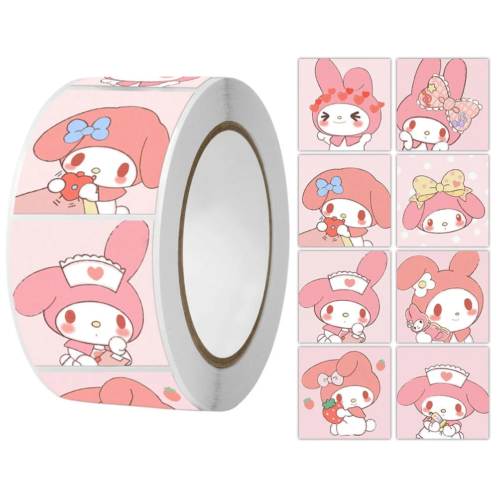 500Pcs/Roll Sanrio Stickers Kawaii Hello Kitty Melody Kuromi Cinnamoroll Luggage Graffiti Decals Kid Toy Decoration Sticker Gift 500Pcs/Roll Sanrio Stickers Kawaii Hello Kitty Melody Kuromi Cinnamoroll Luggage Graffiti Decals Kid Toy Decoration Sticker Gift