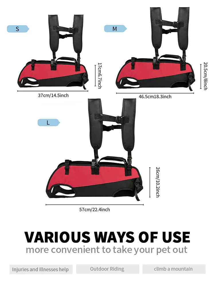 New Pet Cat Dog Double Shoulder Horizontal Hugging Backpack Outdoor Breathable Convenient Four Legs Carrying Bag Pet Products