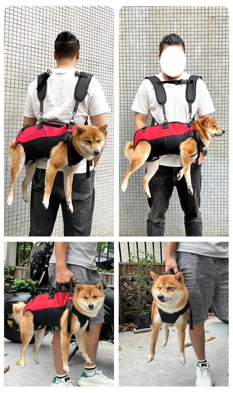 New Pet Cat Dog Double Shoulder Horizontal Hugging Backpack Outdoor Breathable Convenient Four Legs Carrying Bag Pet Products