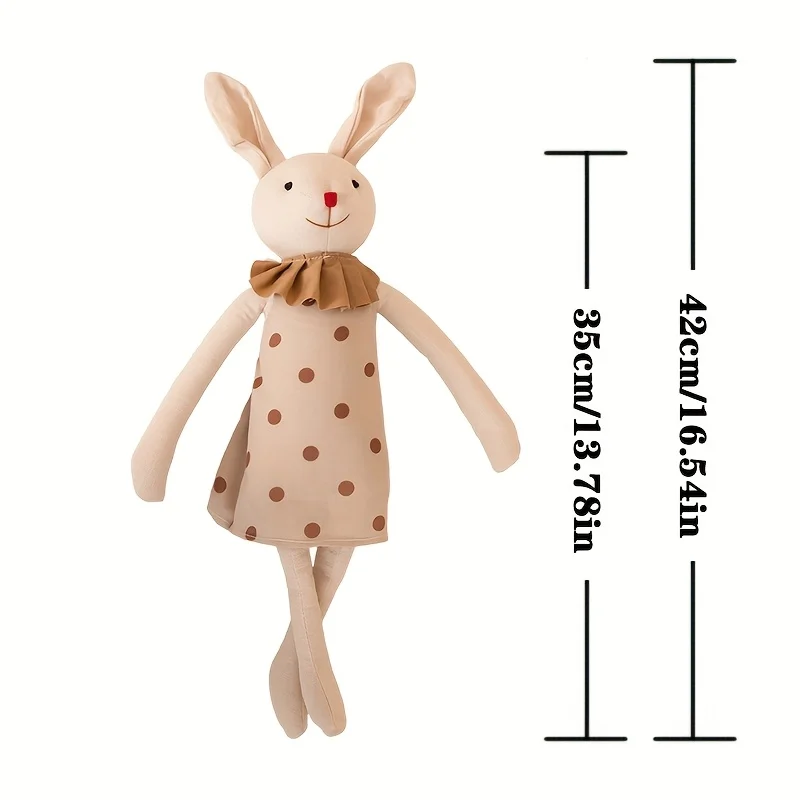 Stuffed Bunny Cloth Dress Toys Smoothing Toy for Infant Cuddling sleep doll for Girls Handmade Diversity Brown Rabbit Plushie Stuffed Bunny Cloth Dress Toys Smoothing Toy for Infant Cuddling sleep doll for Girls Handmade Diversity Brown Rabbit Plushie