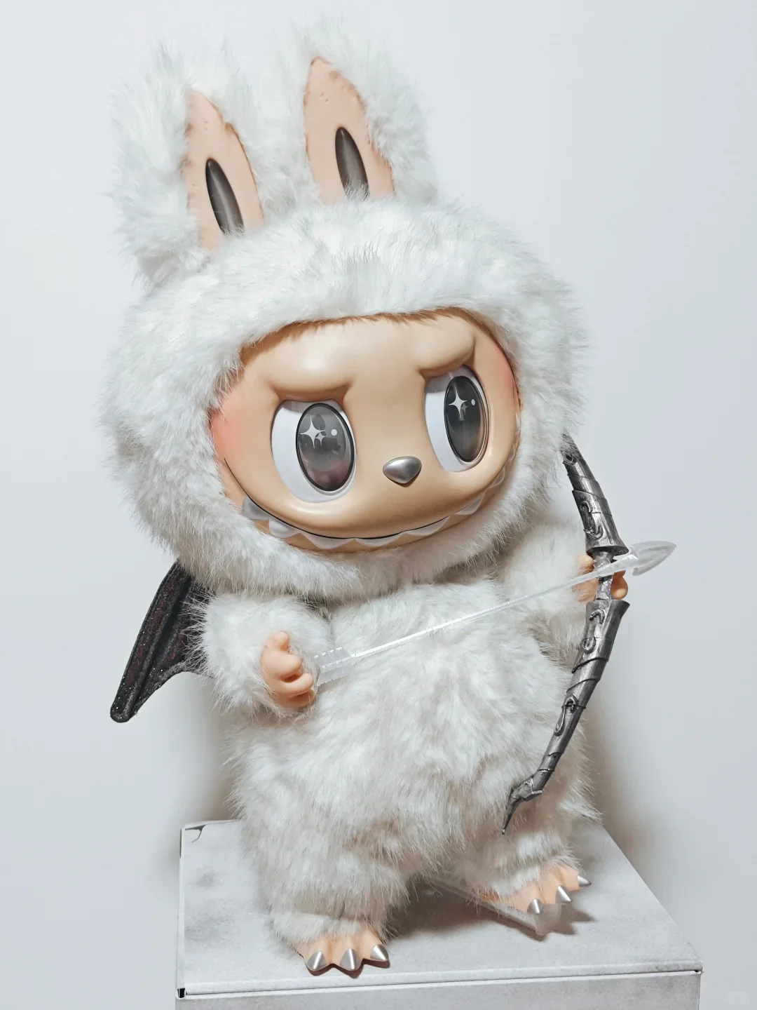 1:1 Replica 58cm 38cm New Angel And Leader Labubu Vinyl Desktop Decoration Collection Handmade Doll Valentine'S Day Gift Doll