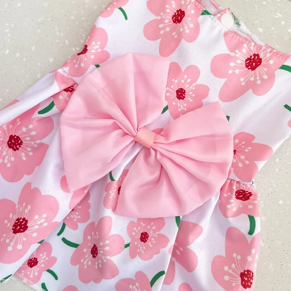 Cute Dog Dress Girl Dog Sleeveless Clothes Flower Printed Pet Apparel Doggies Bowknot Tulle Skirt Cat Clothing Small Puppy Dress Cute Dog Dress Girl Dog Sleeveless Clothes Flower Printed Pet Apparel Doggies Bowknot Tulle Skirt Cat Clothing Small Puppy Dress