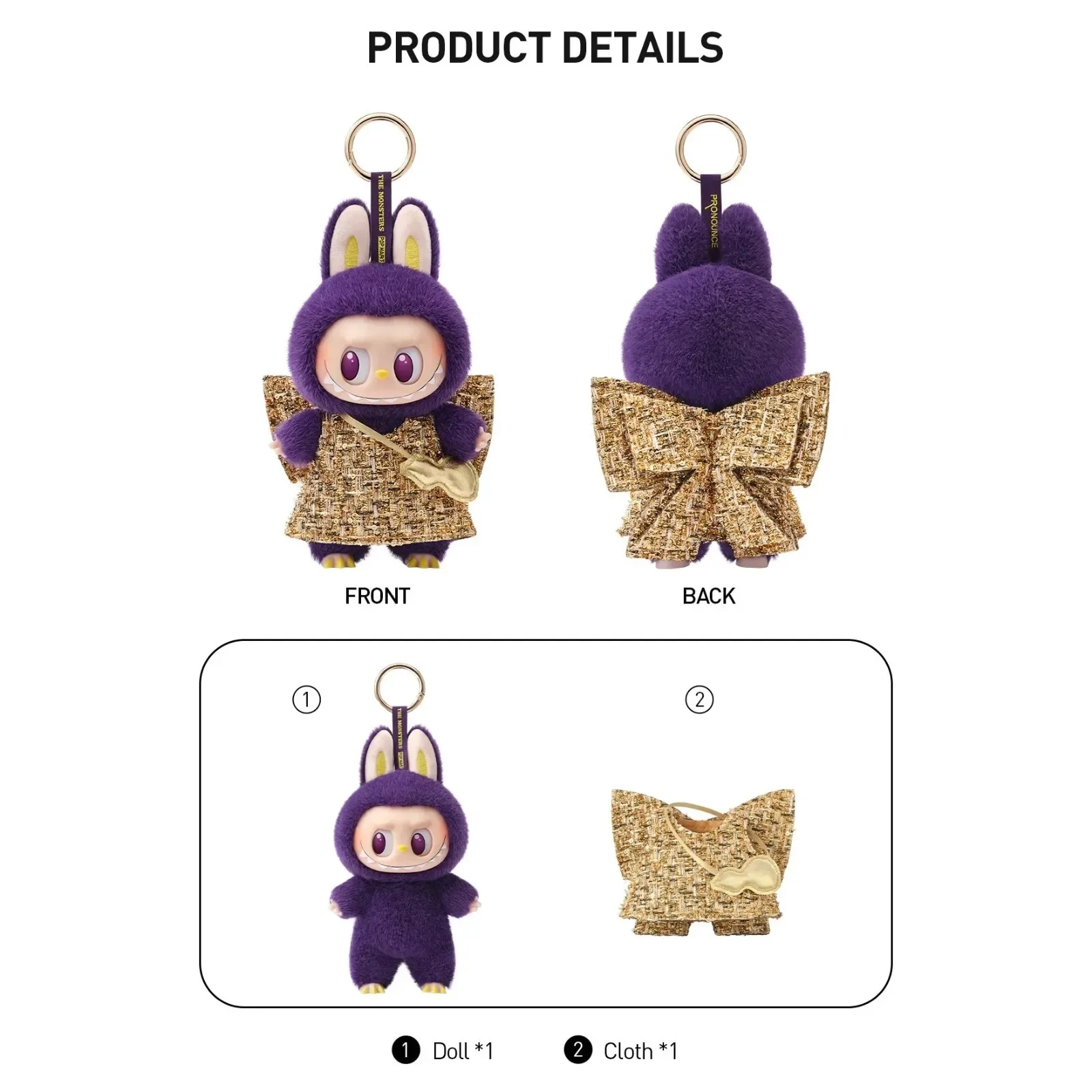 Popmart Labubu X Pronounce - Wings Of Fortune Vinyl Plush Hanging Cute Plush Festival Gift Cartoon Children'S Gift Purple Labubu Popmart Labubu X Pronounce - Wings Of Fortune Vinyl Plush Hanging Cute Plush Festival Gift Cartoon Children'S Gift Purple Labubu