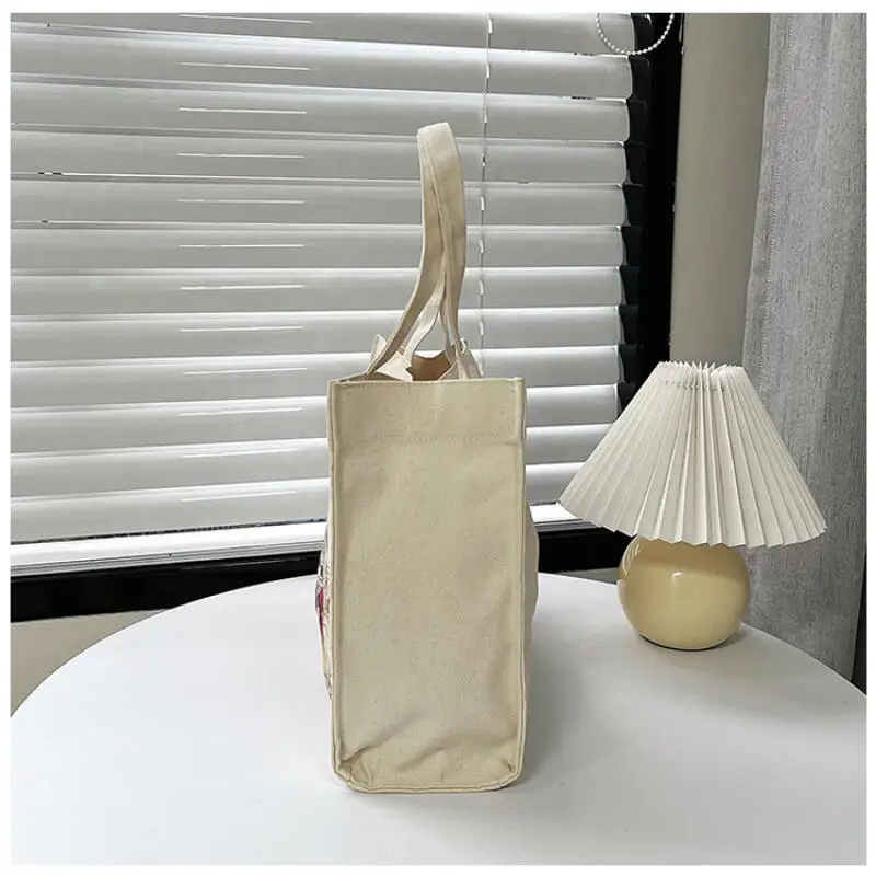 2024 New Labubu Printed Letters Tote Bag Large Shoulder Bag Ladies Canvas Zipper Concealed Commuting Everyday Joker Handbag 2024 New Labubu Printed Letters Tote Bag Large Shoulder Bag Ladies Canvas Zipper Concealed Commuting Everyday Joker Handbag