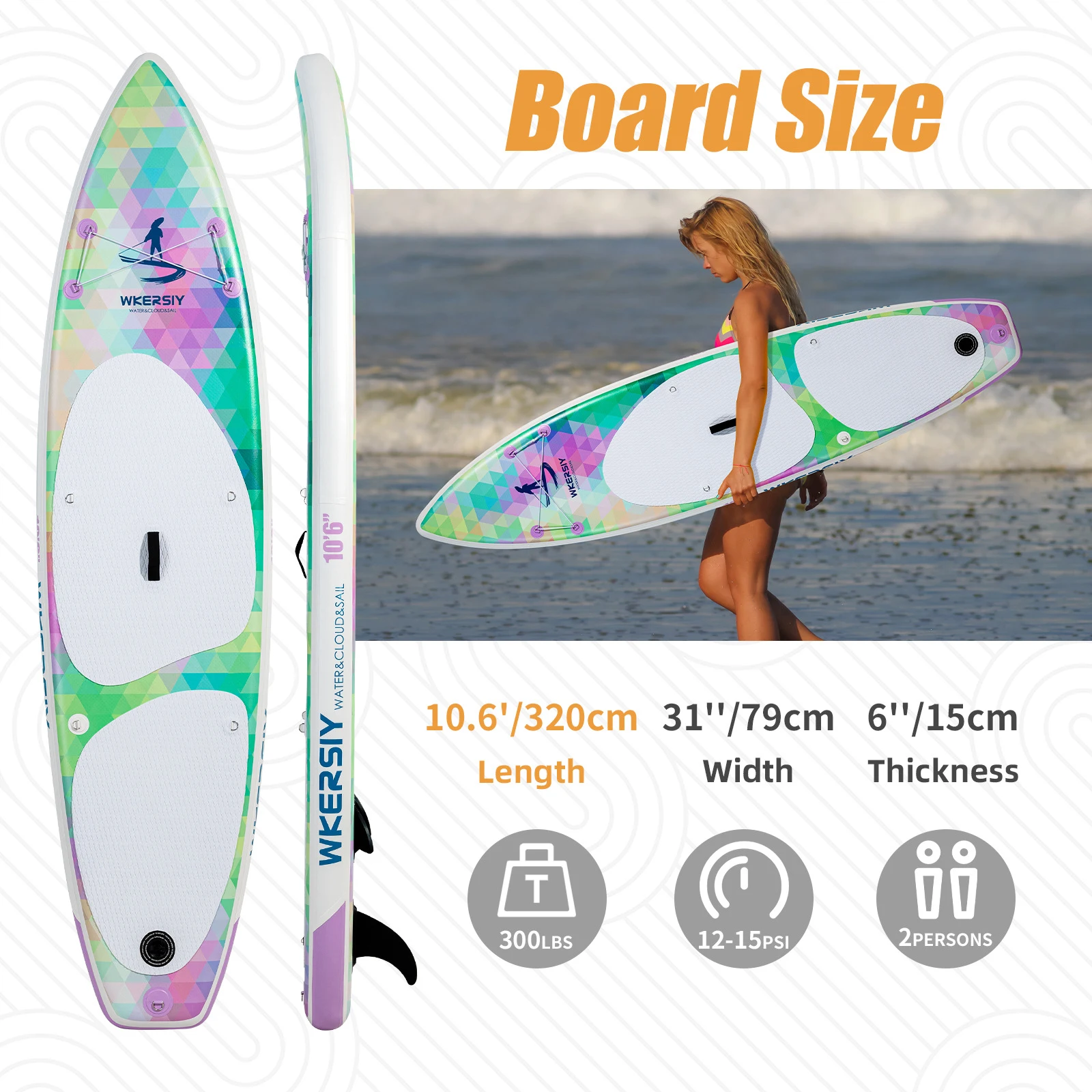 3.2M Inflatable Stand Up Paddle Board SUP Board with Removable Fin for Adults/ Kids 3.2M Inflatable Stand Up Paddle Board SUP Board with Removable Fin for Adults/ Kids