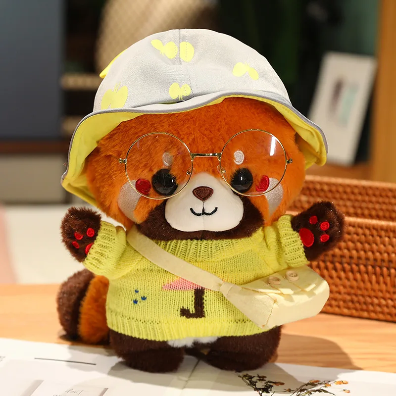 30cm cute raccoon into red brown red panda cosplay dress up plush toy Plush animal Soft pillow birthday gift for children 30cm cute raccoon into red brown red panda cosplay dress up plush toy Plush animal Soft pillow birthday gift for children