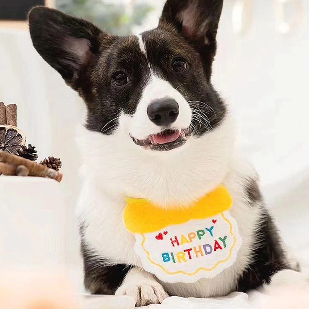 Pet Birthday Scarf Happy Birthday Hat Embroidered Bib Pet Dog Costume Accessory for Party Pet Holiday Birthday Decoration Gifts Pet Birthday Scarf Happy Birthday Hat Embroidered Bib Pet Dog Costume Accessory for Party Pet Holiday Birthday Decoration Gifts