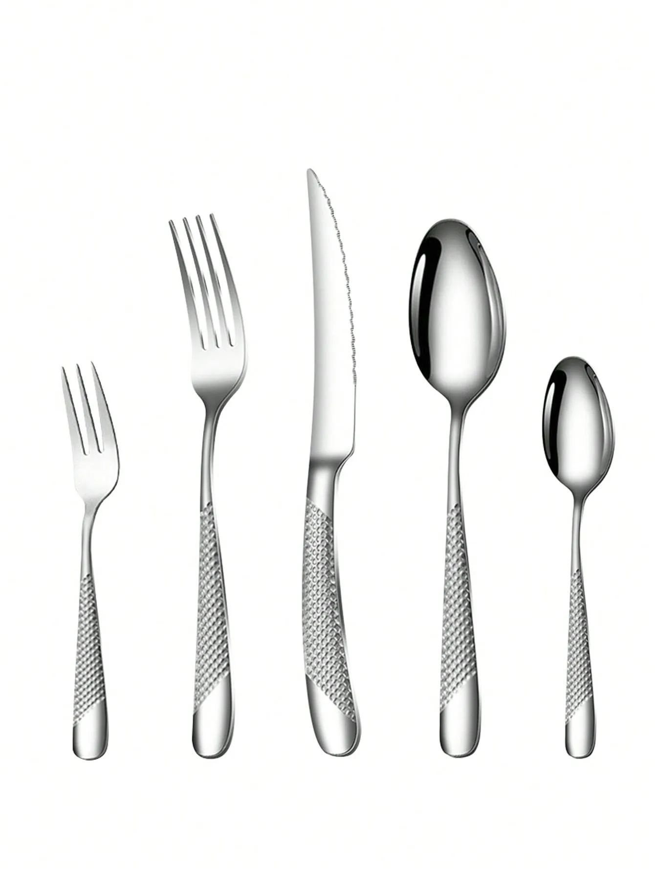 6pc/30pc Stainless steel silver high-end star diamond tableware set knife, fork and spoon dessert fork and spoon 6pc/30pc Stainless steel silver high-end star diamond tableware set knife, fork and spoon dessert fork and spoon