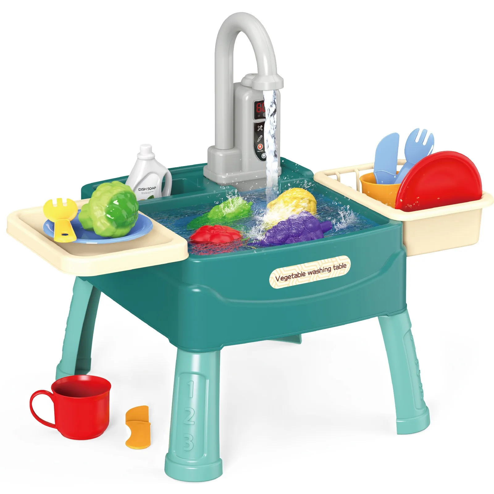 Children's Play At Home Toys Early Education Kitchen Simulation Electric Dishwashing Table Water Outlet Vegetable Washing Toys Children's Play At Home Toys Early Education Kitchen Simulation Electric Dishwashing Table Water Outlet Vegetable Washing Toys