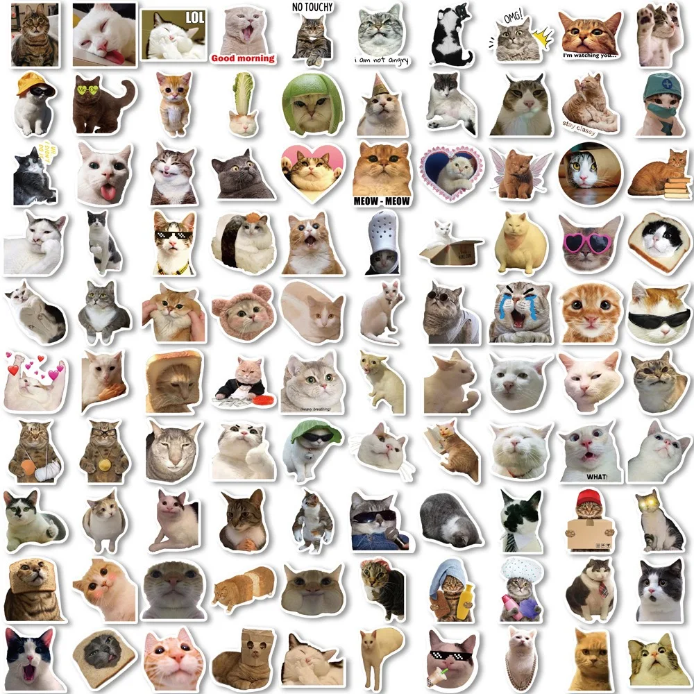10/50/100pcs Funny Cute Cat MEME Animals Stickers Kawaii Decals Scrapbooking Notebook Luggage Laptop Skateboard Sticker Toy 10/50/100pcs Funny Cute Cat MEME Animals Stickers Kawaii Decals Scrapbooking Notebook Luggage Laptop Skateboard Sticker Toy