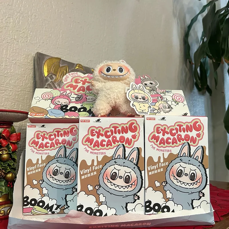 Labubu Macaroon Sit Party Vinyl Face Surprise Blind Box Labubu Macaroon 1st Generation 2nd Generation Plush Doll Decorative gift