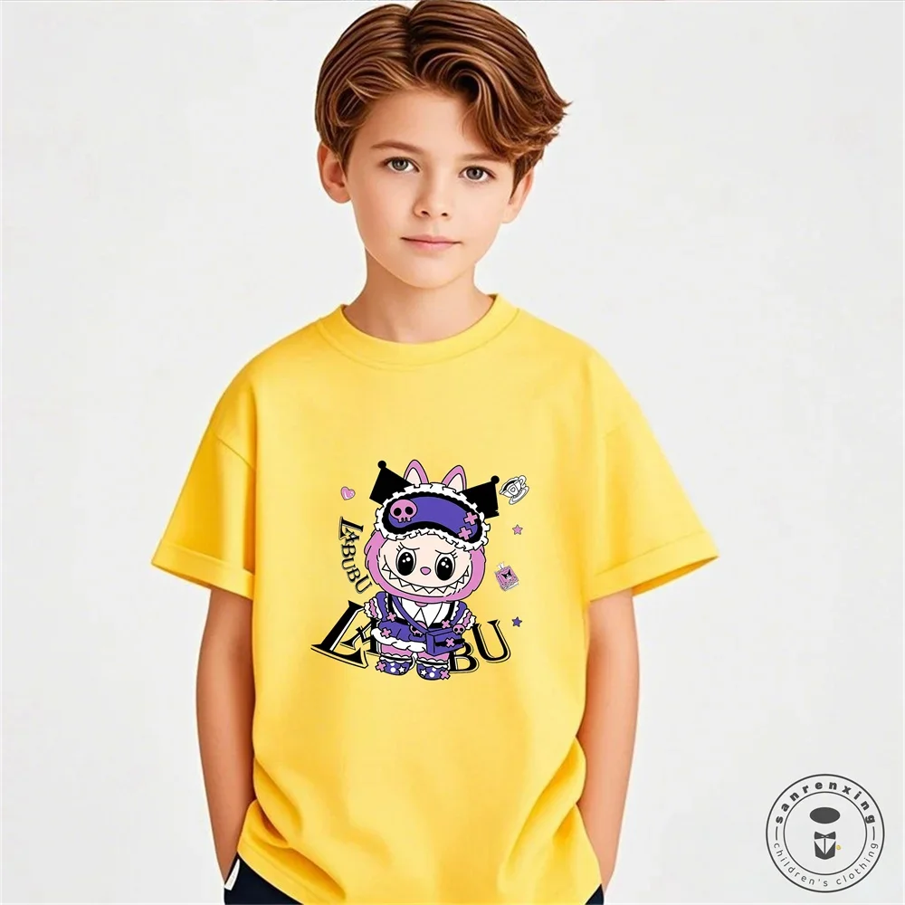 Labubu Girl Short Sleeve T Shirt Cute Print Baby Cotton Tee Tops Cartoon Toddler T-Shirts Summer Children Clothes Birthday Gift Labubu Girl Short Sleeve T Shirt Cute Print Baby Cotton Tee Tops Cartoon Toddler T-Shirts Summer Children Clothes Birthday Gift