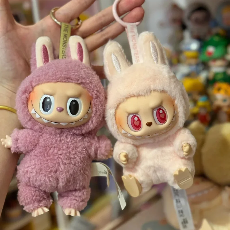 Labubu The Monsters Sit-Down Party First and Second Generation Series Vinyl Keychain Pendant Plush Dolls Replica Birthday Gift