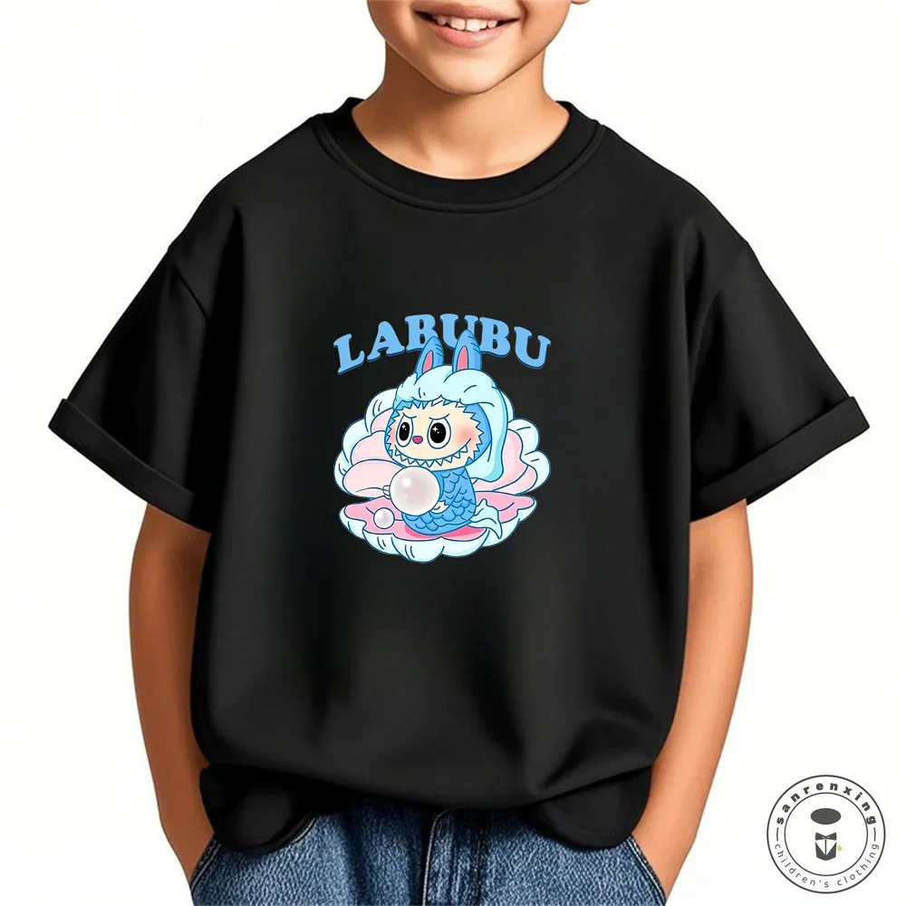 Labubu Girl Short Sleeve T Shirt Cute Print Baby Cotton Tee Tops Cartoon Toddler T-Shirts Summer Children Clothes Birthday Gift Labubu Girl Short Sleeve T Shirt Cute Print Baby Cotton Tee Tops Cartoon Toddler T-Shirts Summer Children Clothes Birthday Gift