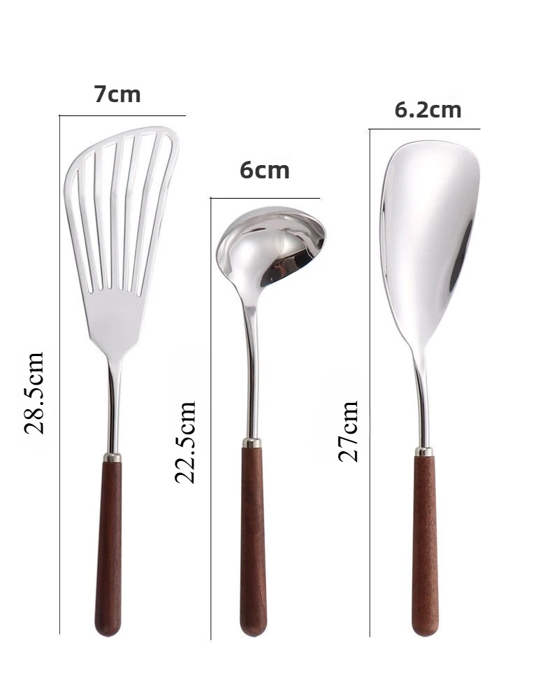 Walnut Mini Spatula Cooking Household Stainless Steel 304 Food Grade Spoon Set Simplicity Kitchen Utensils Wooden Handle Spatula Walnut Mini Spatula Cooking Household Stainless Steel 304 Food Grade Spoon Set Simplicity Kitchen Utensils Wooden Handle Spatula