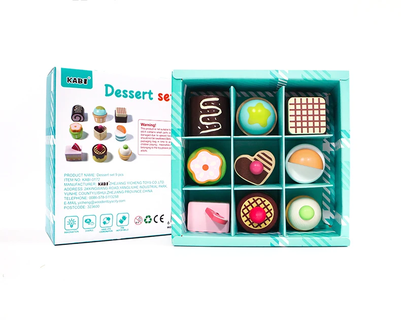 Wooden Kitchen Pretend Play Toys Afternoon Tea Sweet Desserts For Kids Playset Simulation Kitchen Educational Toys For Ages 3+
