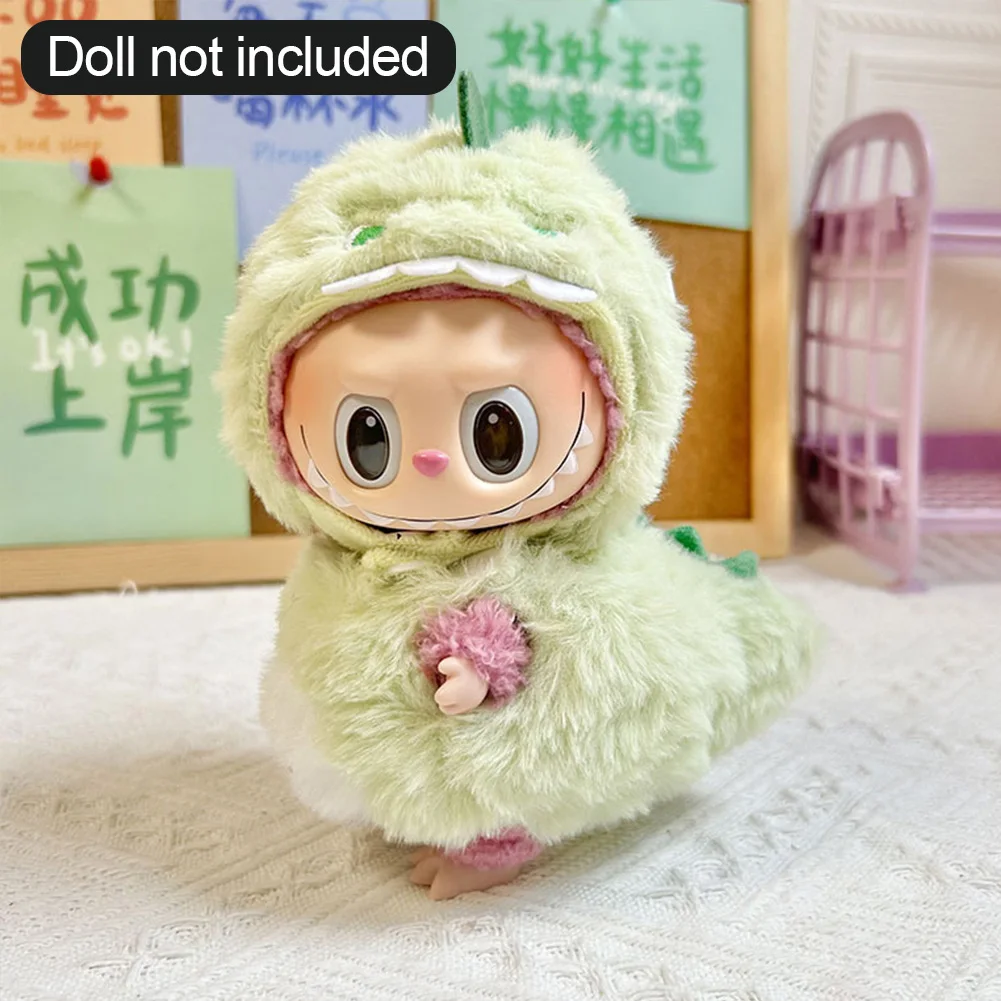 For 17cm Labubu Dolls Accessories DIY Doll Clothes Heartbeat Long Eared Furry Rabbit Costume Cartoon Dress Up Labubu Outfit For 17cm Labubu Dolls Accessories DIY Doll Clothes Heartbeat Long Eared Furry Rabbit Costume Cartoon Dress Up Labubu Outfit