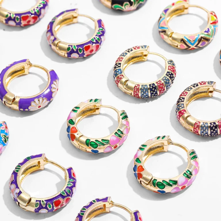 Huitan Luxury Trendy Blue Cubic Zirconia Hoop Earrings Wedding Party Elegant Accessories for Women Anniversary Gift New Jewelry