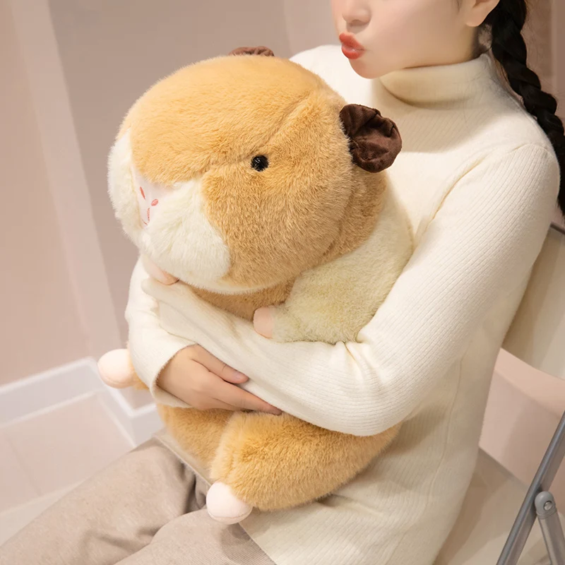 25-40cm Cartoon Round Dutch Pig Plush Doll Simulation Brown Yellow Dutch Pig Animal Stuffed Home Decor Gift For Boys And Girls