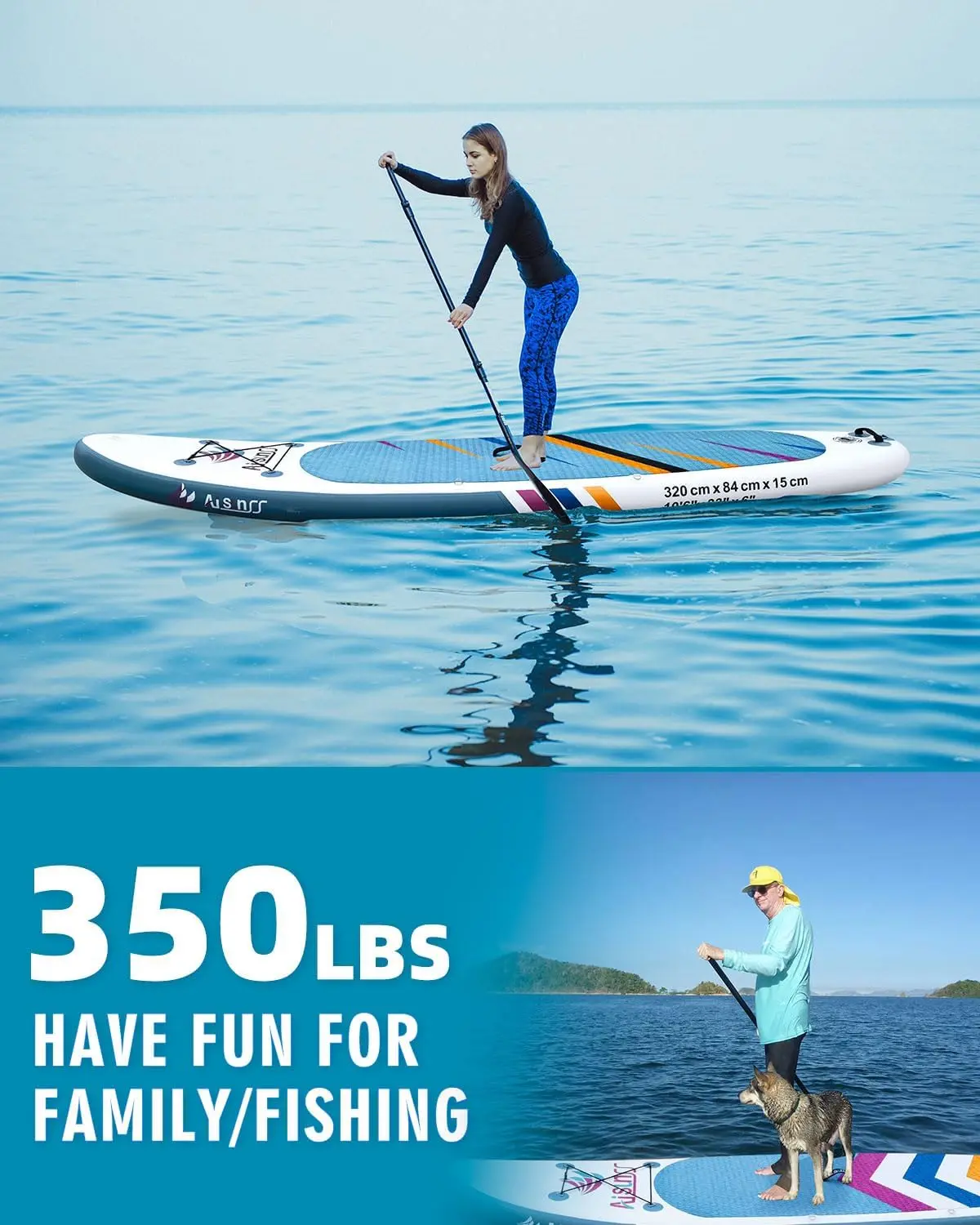 Inflatable Paddle Board for Adult, Paddle Board for All Skill Levels, Wide SUP Board with Primium Accessories Include SUP Carry
