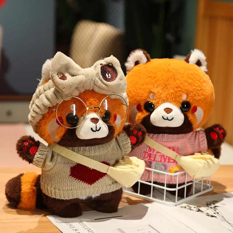 30cm cute raccoon into red brown red panda cosplay dress up plush toy Plush animal Soft pillow birthday gift for children 30cm cute raccoon into red brown red panda cosplay dress up plush toy Plush animal Soft pillow birthday gift for children