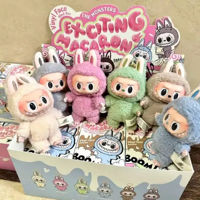 Labubu Macaron 2nd Blind Box Popmart series PVC kawaii Labubu Replica Macaron Pendant Doll Monsters Lisa Trendy Toy Gift