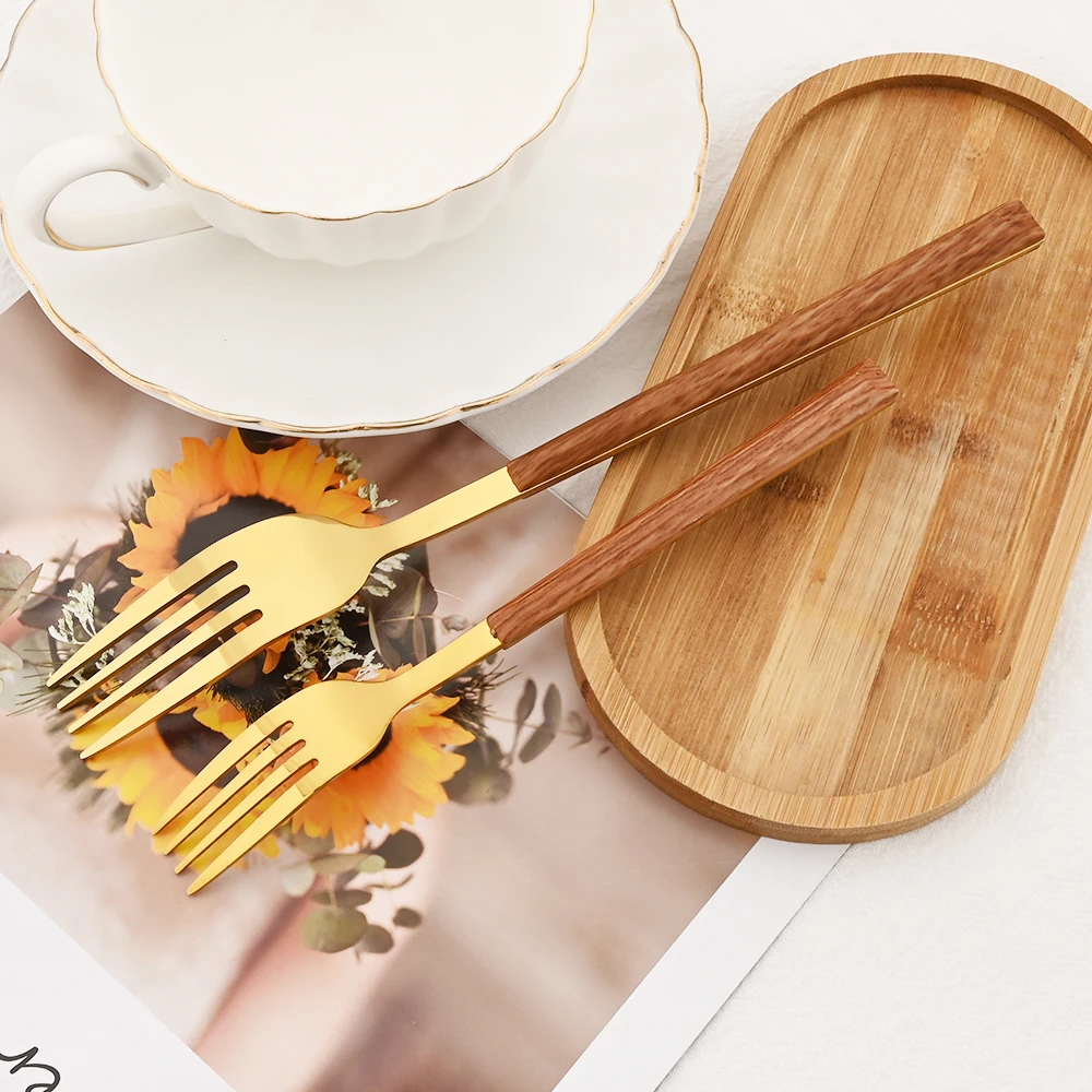16/24/30Pcs Stainless Steel Imitation Wooden Handle Cutlery Set Dinnerware Clamp Western Tableware Knife Fork Tea Spoon 16/24/30Pcs Stainless Steel Imitation Wooden Handle Cutlery Set Dinnerware Clamp Western Tableware Knife Fork Tea Spoon