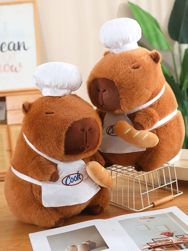 28-50cm Cook Capybara Plush Simulation Baker Kapibala Anime Fluffty Toy Cute Bread Doll Stuffed Animals Soft Doll Xmas Gift 28-50cm Cook Capybara Plush Simulation Baker Kapibala Anime Fluffty Toy Cute Bread Doll Stuffed Animals Soft Doll Xmas Gift