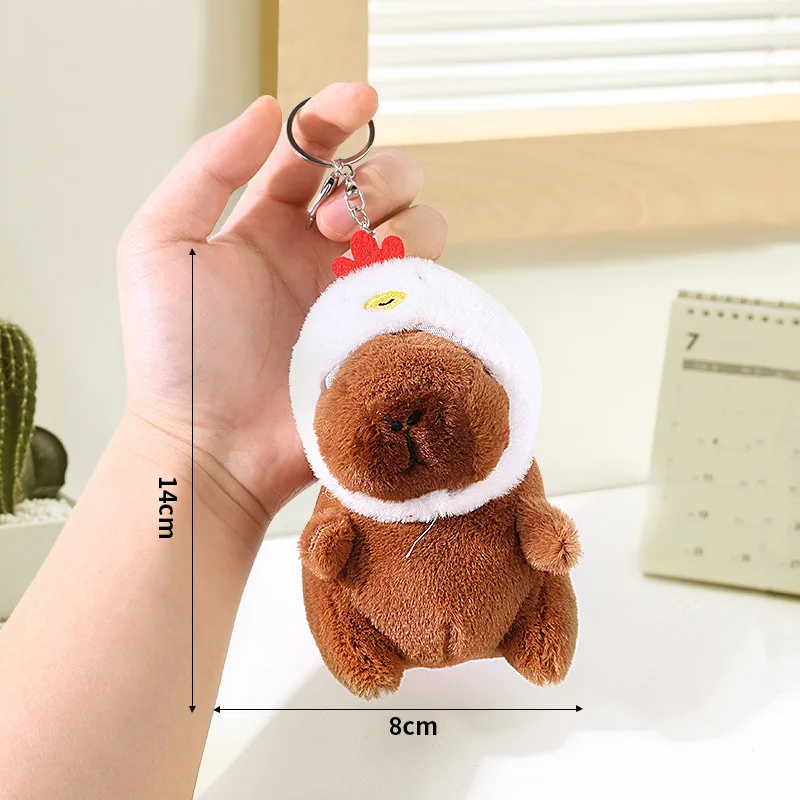 Cute Cartoon Capybara Pendant Plush Toy Doll Bag Hanging Ornaments Cute Kapila Keychain Doll Desktop Doll Ornaments Car Pendant