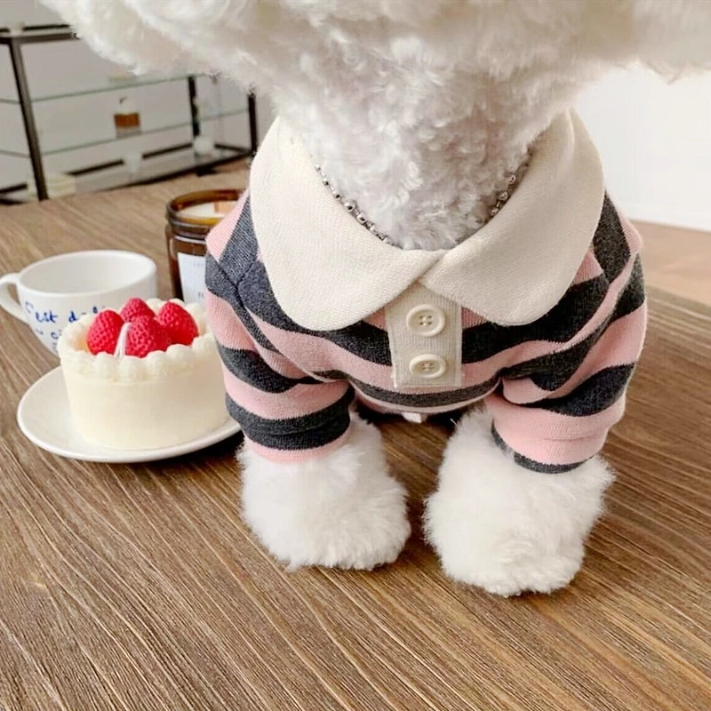 Summer Polo Shirt for Dogs Puppy Clothes Bichon Frise Chihuahua Stripe Dog Sweatshirt Dog Cooling Vest for Small and Medium Dogs Summer Polo Shirt for Dogs Puppy Clothes Bichon Frise Chihuahua Stripe Dog Sweatshirt Dog Cooling Vest for Small and Medium Dogs