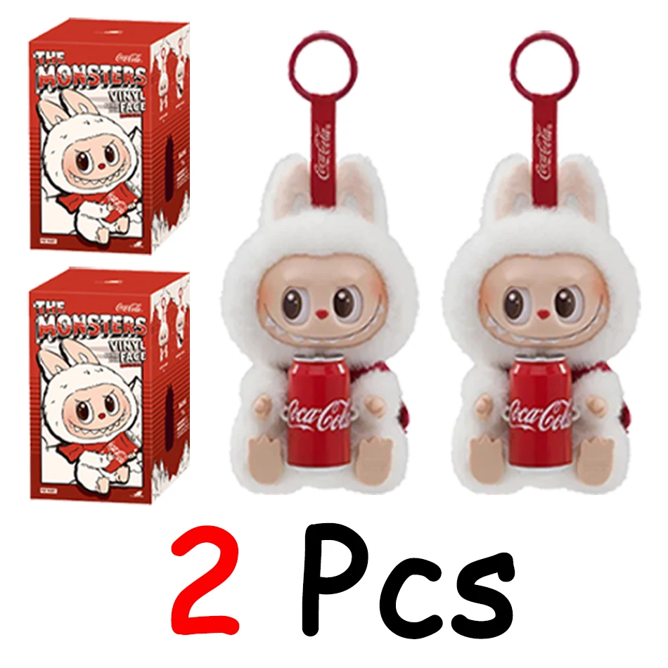 Labubu os monstros batimento cardíaco macaron esmalte rosto caixa cega estatueta de pvc bonito pingente ornamento boneca decoraç