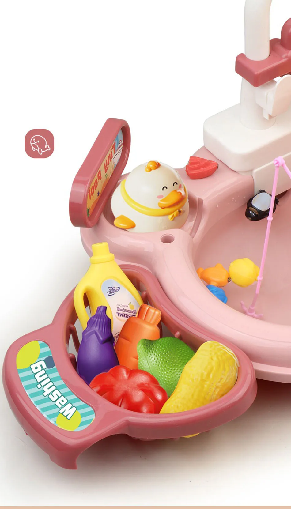 Kids Kitchen Sink Toys Electric Dishwasher Playing Toy With Running Water Pretend Play Food Fishing Toy Role Playing Girls Gift Kids Kitchen Sink Toys Electric Dishwasher Playing Toy With Running Water Pretend Play Food Fishing Toy Role Playing Girls Gift