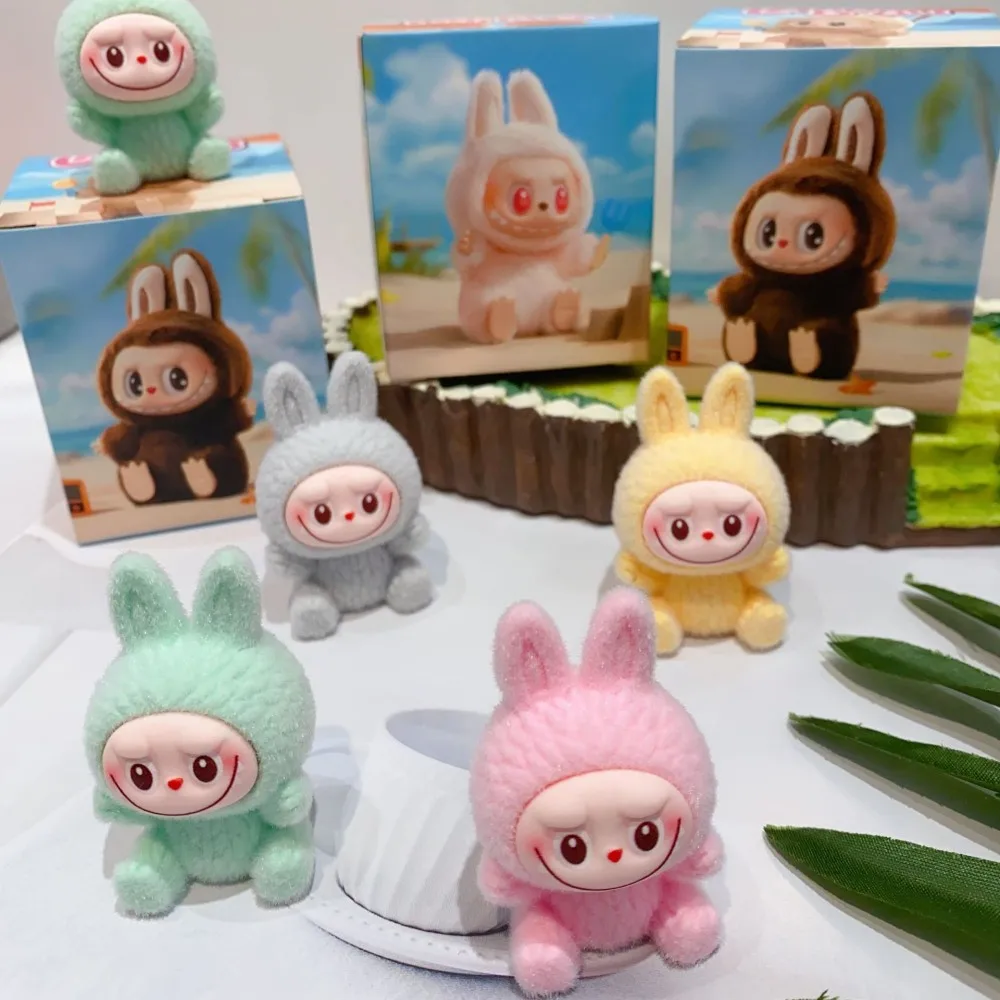 Mini Labubu Blind Box The Monsters Heartbeat Macaron Enamel Face Pvc Figurine Tabletop Ornament Kawaii Doll Kid Birthday Gift