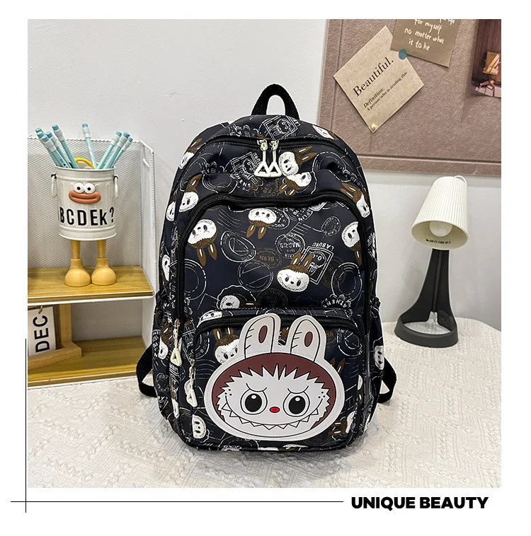 Large Capacity Cartoon Labubu Student Backpack Waterproof Kawaii Brown Monster Kids Cute Shouder Bag Elementary School Use Large Capacity Cartoon Labubu Student Backpack Waterproof Kawaii Brown Monster Kids Cute Shouder Bag Elementary School Use