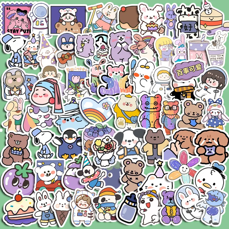 90pcs Blue Brownie Cute Animal Graffiti Stickers Children's Diy Stationery Computer Stickers Student Stationery 90pcs Blue Brownie Cute Animal Graffiti Stickers Children's Diy Stationery Computer Stickers Student Stationery