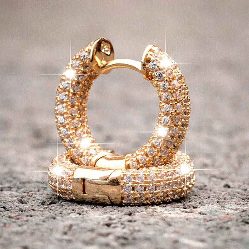 Punk Men Women Circle Hoop Earrings Shiny White Zircon Simple Daily Wear Small Earrings Wedding Party Fashion Jewelry Gifts Punk Men Women Circle Hoop Earrings Shiny White Zircon Simple Daily Wear Small Earrings Wedding Party Fashion Jewelry Gifts