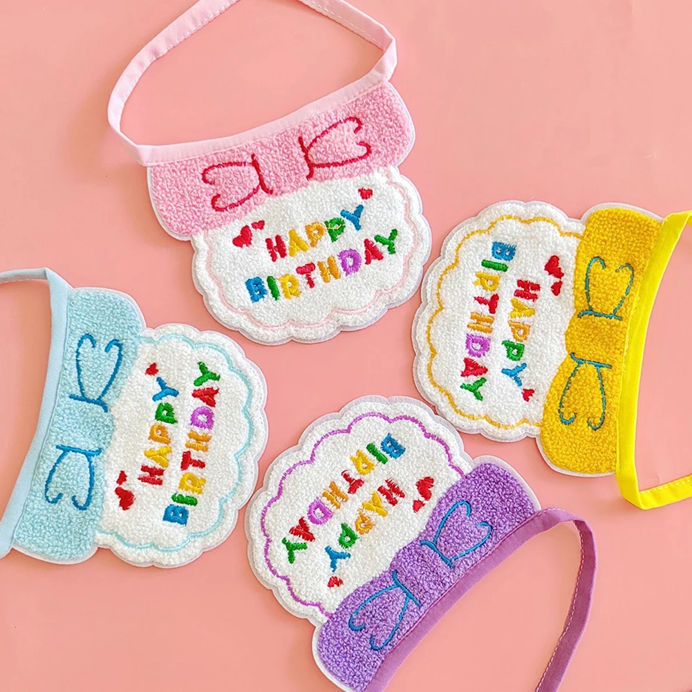 Pet Birthday Scarf Happy Birthday Hat Embroidered Bib Pet Dog Costume Accessory for Party Pet Holiday Birthday Decoration Gifts Pet Birthday Scarf Happy Birthday Hat Embroidered Bib Pet Dog Costume Accessory for Party Pet Holiday Birthday Decoration Gifts