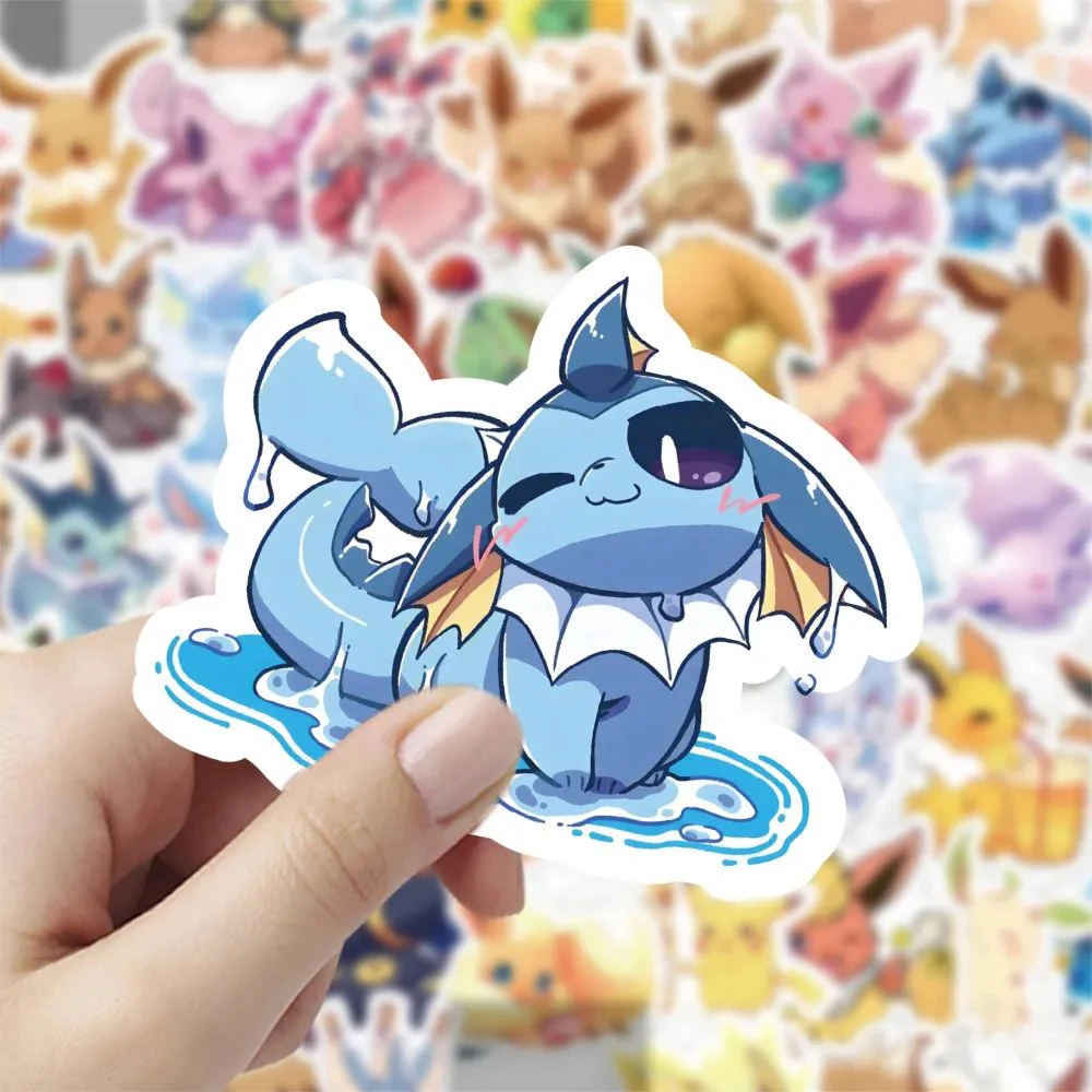 10/30/60pcs Kawaii Cartoon Pokemon Eevee Stickers for Kids DIY Scrapbooking Phone Car Waterproof Cute Anime Sticker Packs