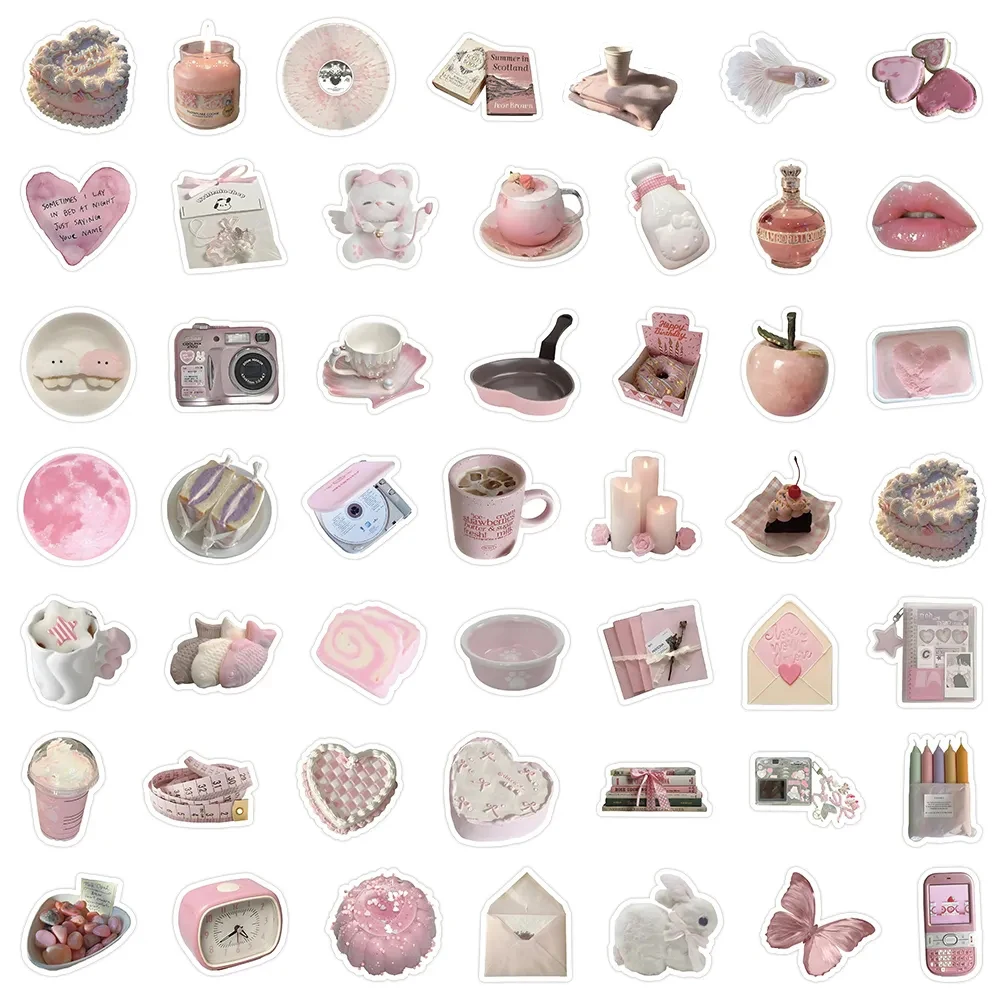 10/30/50/100pcs Cute Pink Girls Cartoon Stickers Aesthetic Decals Fridge Laptop Scrapbook Phone Diary Stationery Sticker Kid Toy