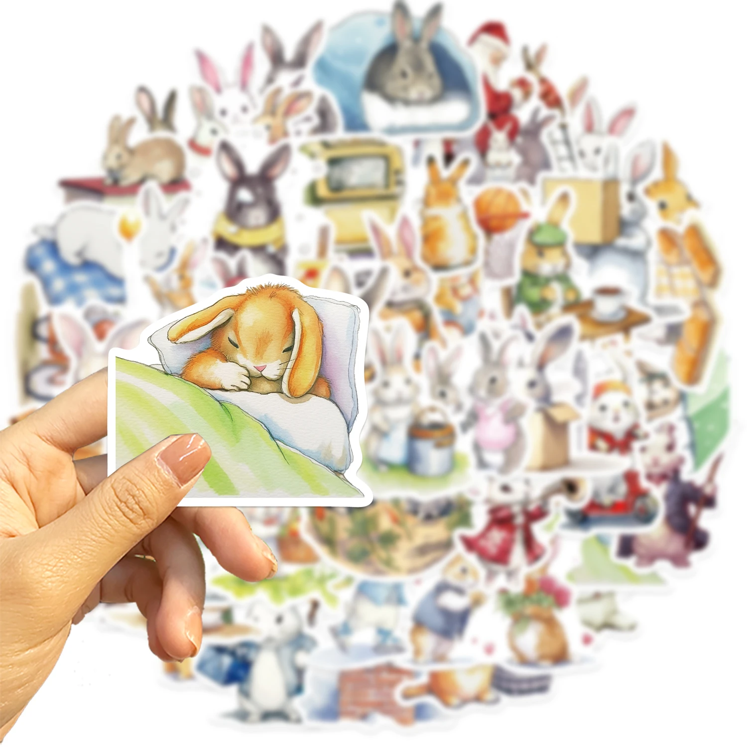 50PCS Bunny Rabbit Daily Day Cartoon Stickers Aesthetic Decals for Bike Bottle Suitcase Scrapbooking Children Gifts Sticker 50PCS Bunny Rabbit Daily Day Cartoon Stickers Aesthetic Decals for Bike Bottle Suitcase Scrapbooking Children Gifts Sticker