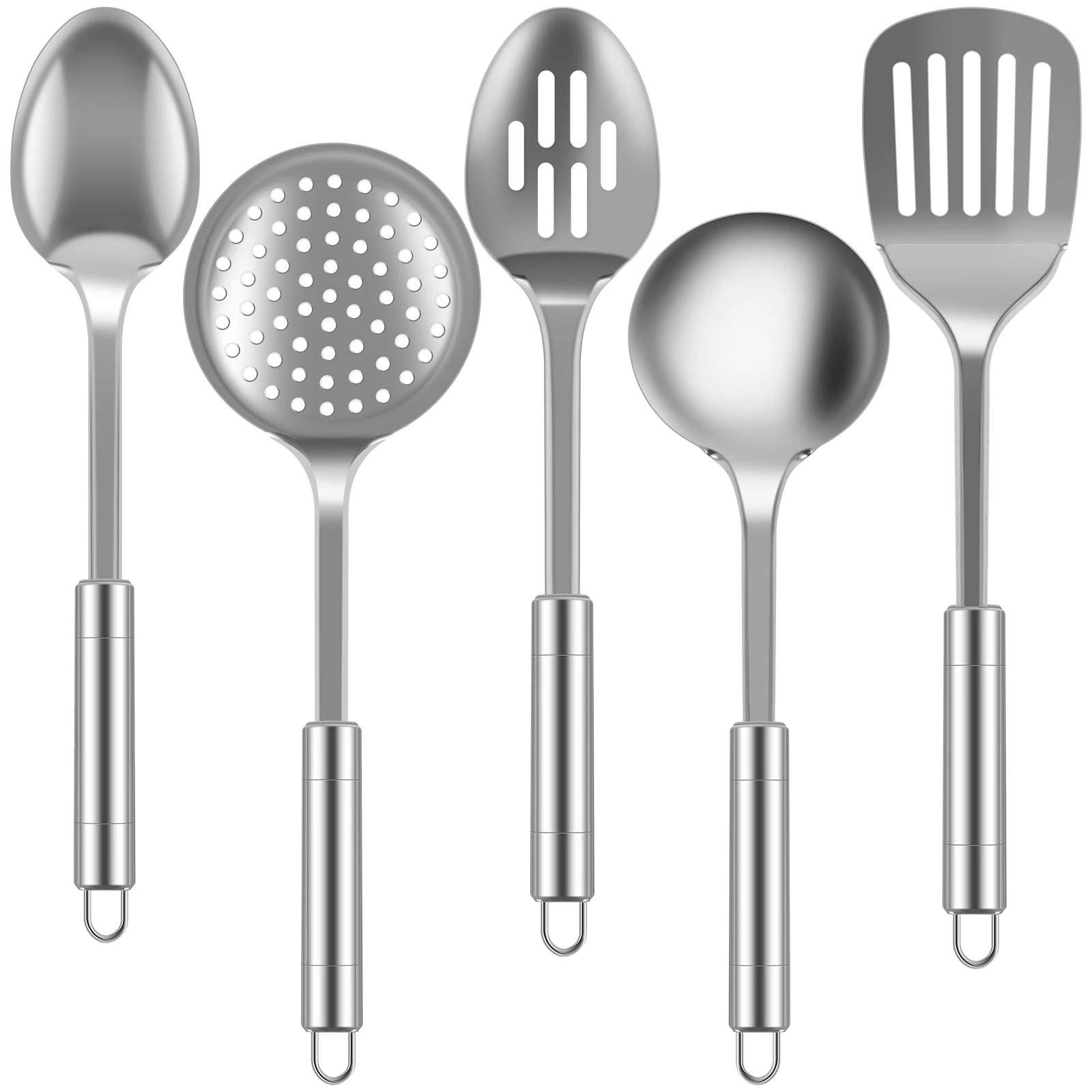 5Pcs Kitchen Cooking Utensils Set Stainless Steel Shovel Soup Spoon Spatula Utensils Dinnerware Cooking Tools Kitchen Gadgets 5Pcs Kitchen Cooking Utensils Set Stainless Steel Shovel Soup Spoon Spatula Utensils Dinnerware Cooking Tools Kitchen Gadgets